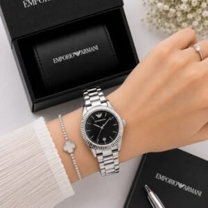 Emporio Armani Stainless Steel Fancy Beautiful Ladies Watch 3