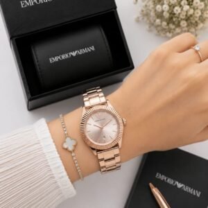 Emporio Armani Rose Gold Fancy Beautiful Ladies Watch 4
