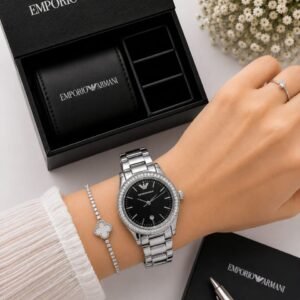 Emporio Armani Stainless Steel Fancy Beautiful Ladies Watch 5