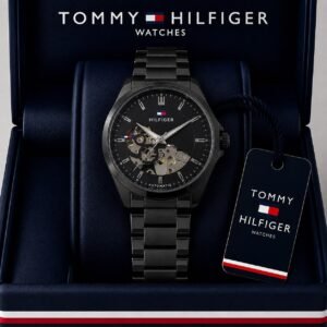 Tommy Hilfiger Black Metal Strap Automatic Watch 14