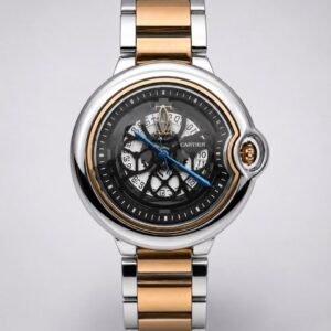 Cartier Dual Tone Black Dial Premium Quality Men Watch 802
