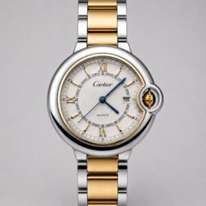 Cartier Dual Tone White Dial Premium Quality Men Watch 809