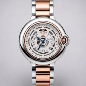 Cartier Dual Tone White Dial Premium Quality Men Watch 810