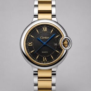 Cartier Dual Tone Black Dial Premium Quality Men Watch 818
