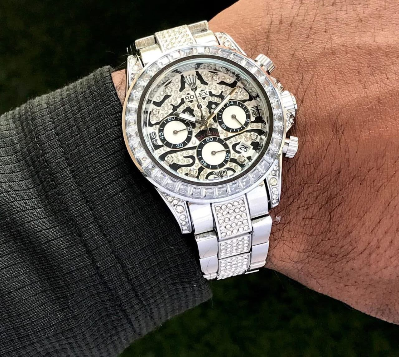 Rolex Daytona Fully Diamond Emossed 7AA High Quality Men's Watch 215