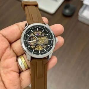 Tommy Hilfiger Brown Rubber Strap Automatic Watch 16