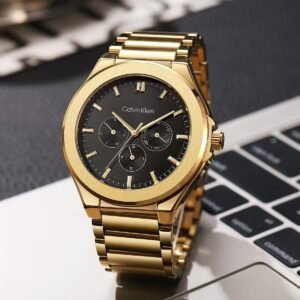 Calvin Klein Golden Black Dial Premium Quality Watch For Men 8