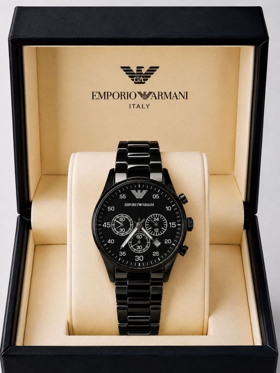 Armani Full Black Gold Premium Quality Men's Watch 210