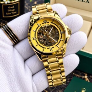 Rolex Skeleton Golden Premium Quality Automatic Men's Watch 220