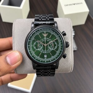 Emporio Armani Chronograph Black Green Dial Premium Quality Men's Watch 191