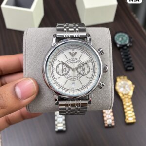 Emporio Armani Chronograph Steel White Dial Premium Quality Men's Watch 192