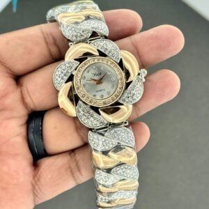 Dior Dual Tone Grey Dial Flower Pattern Fancy Beautiful Ladies Watch 15