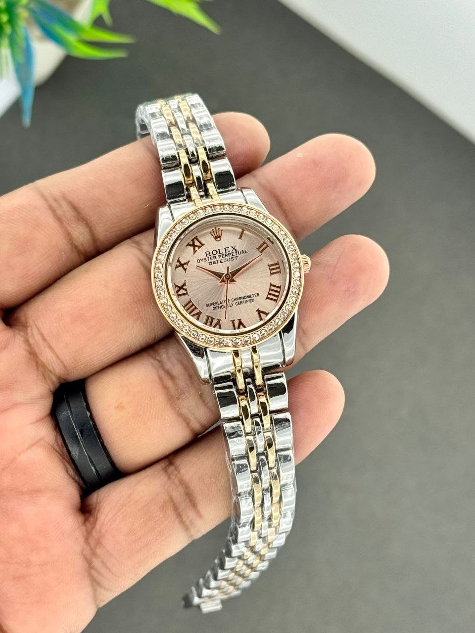 Rolex Premium Quality Dual Tone Rose Gold Dial Ladies Watch 5