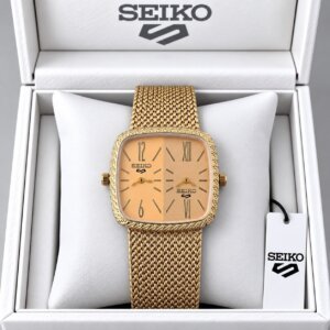 Seiko Rose Gold Dual Time Premuim High Quality Men's Watch 255
