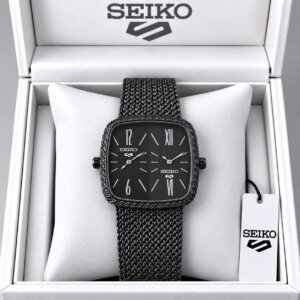 Seiko Fully Black Dual Time Premuim High Quality Men's Watch 256