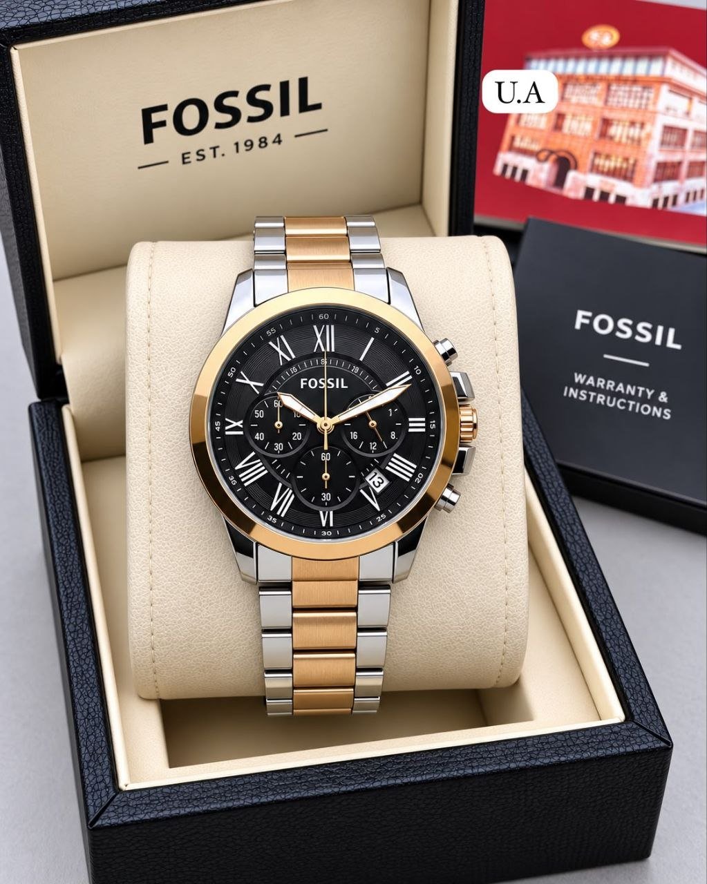 Fossil Chronograph Dual Tone Premium High Quality Men's Watch 505