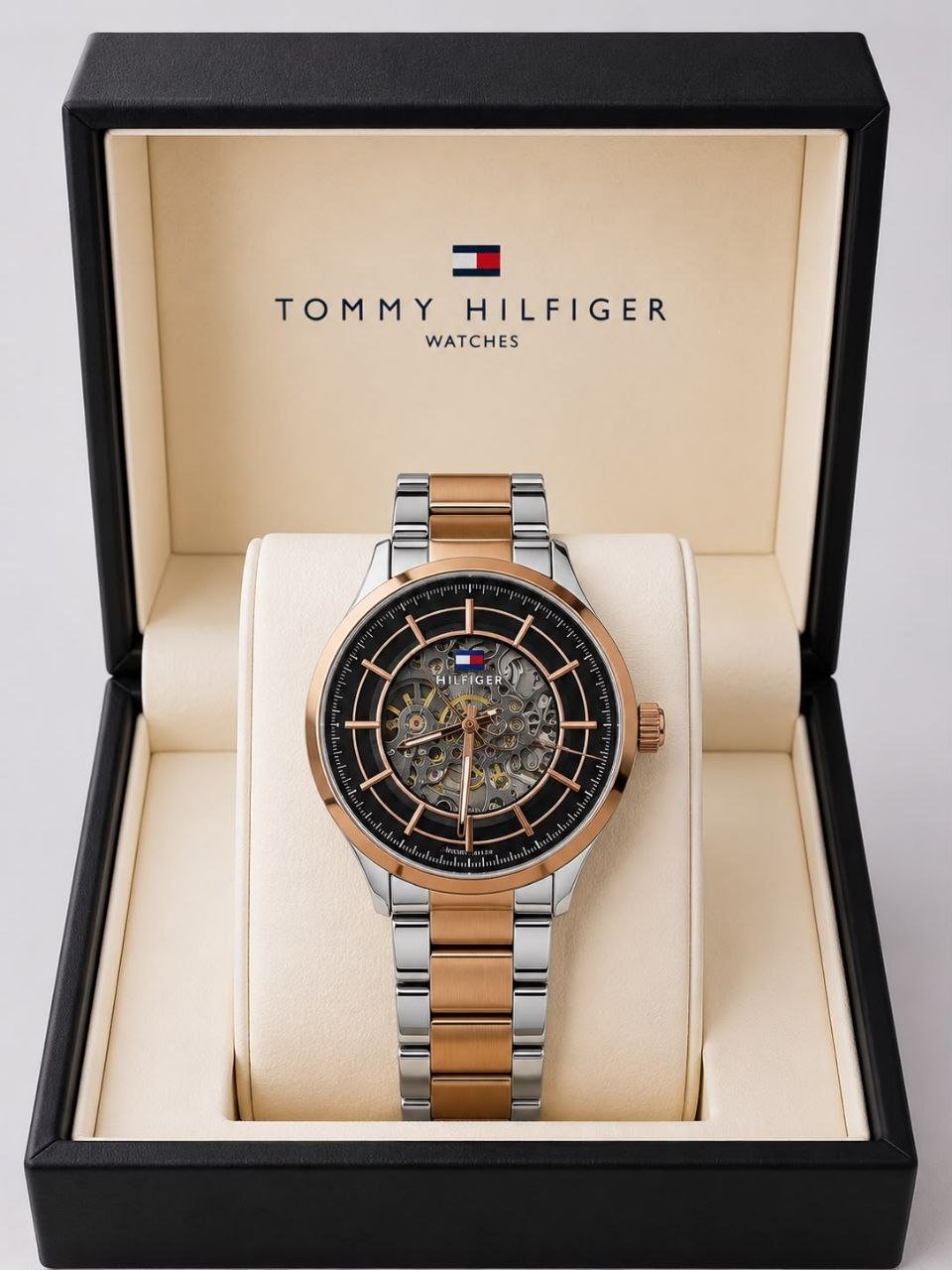Tommy Hilfiger Dual Tone Open Heart Automatic Men's Watch 18