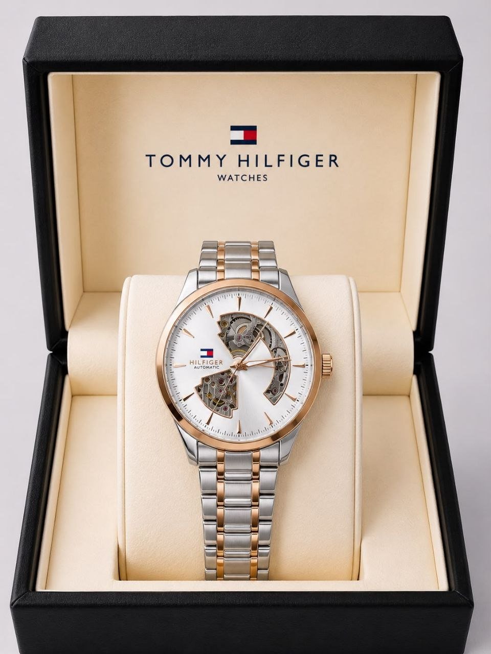 Tommy Hilfiger Dual Tone Open Heart Automatic Men's Watch 22