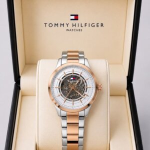 Tommy Hilfiger Dual Tone Open Heart White Dial Automatic Men's Watch 27