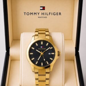 Tommy Hilfiger Golden Black Dial Quartz Men's Watch 40