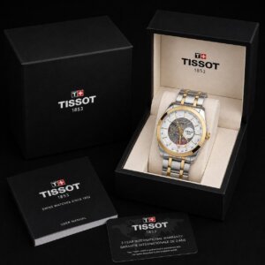Tissot Premium Quality Open Heart Dual Tone White Dial Automatic Men's Watch 604