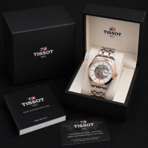 Tissot Premium Quality Open Heart Dual Tone White Dial Automatic Men's Watch 606