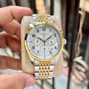 Patek Phillipe Chronograph Dual Tone White Dial High Quality Men's Watch 261