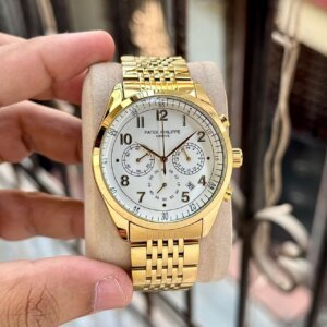 Patek Phillipe Chronograph Golden White Dial High Quality Men's Watch 264